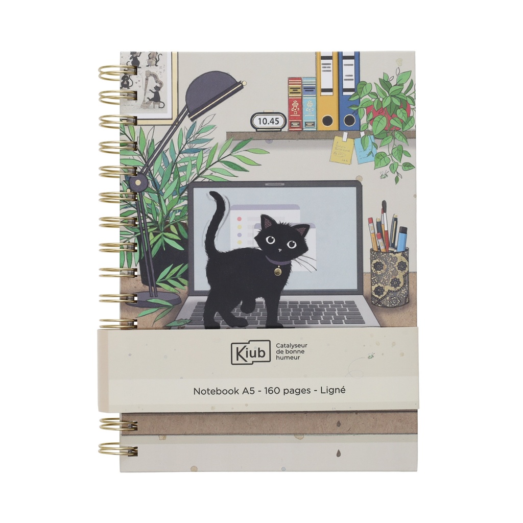 Märkmik Bug Art Kitten With Laptop, A5, spiraalköide