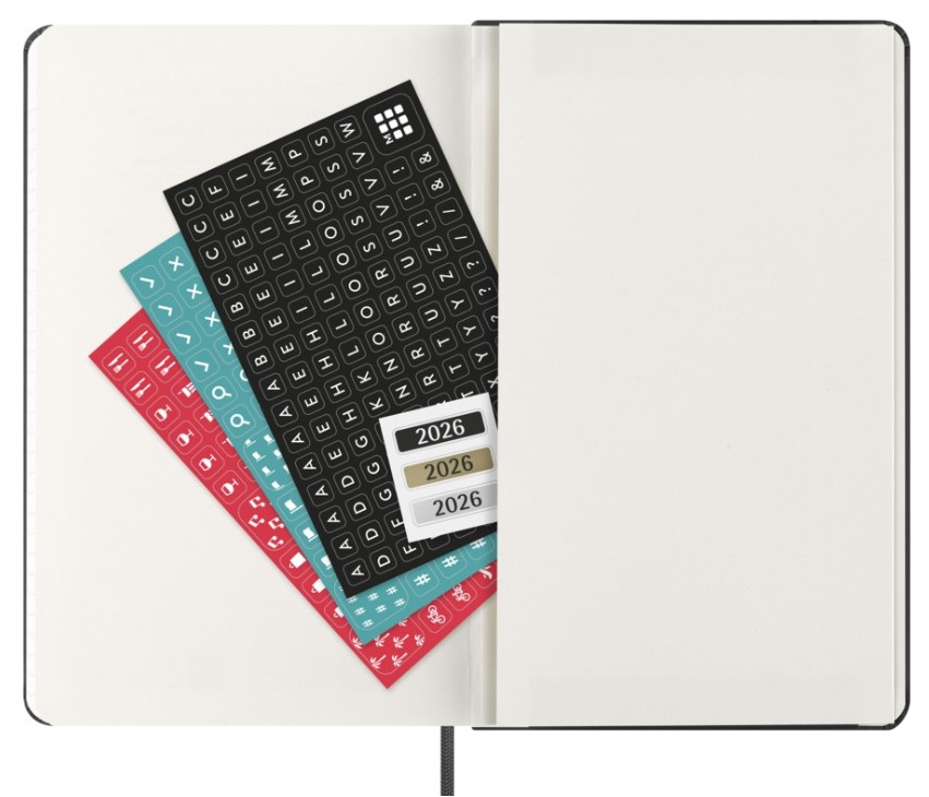 2026 Moleskine 12M Daily Large, Black, Hard Cover