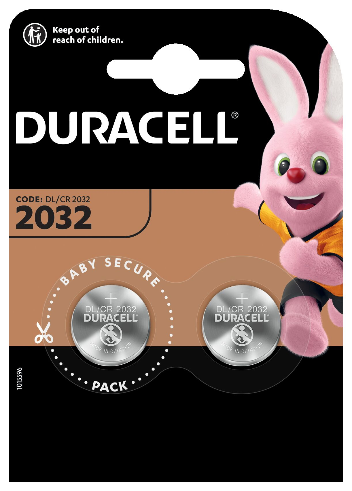 Patareid Duracell DL2032/CR2032, 2 patareid, 3V Lithium 225mAh diam 20mm h 3.2mm