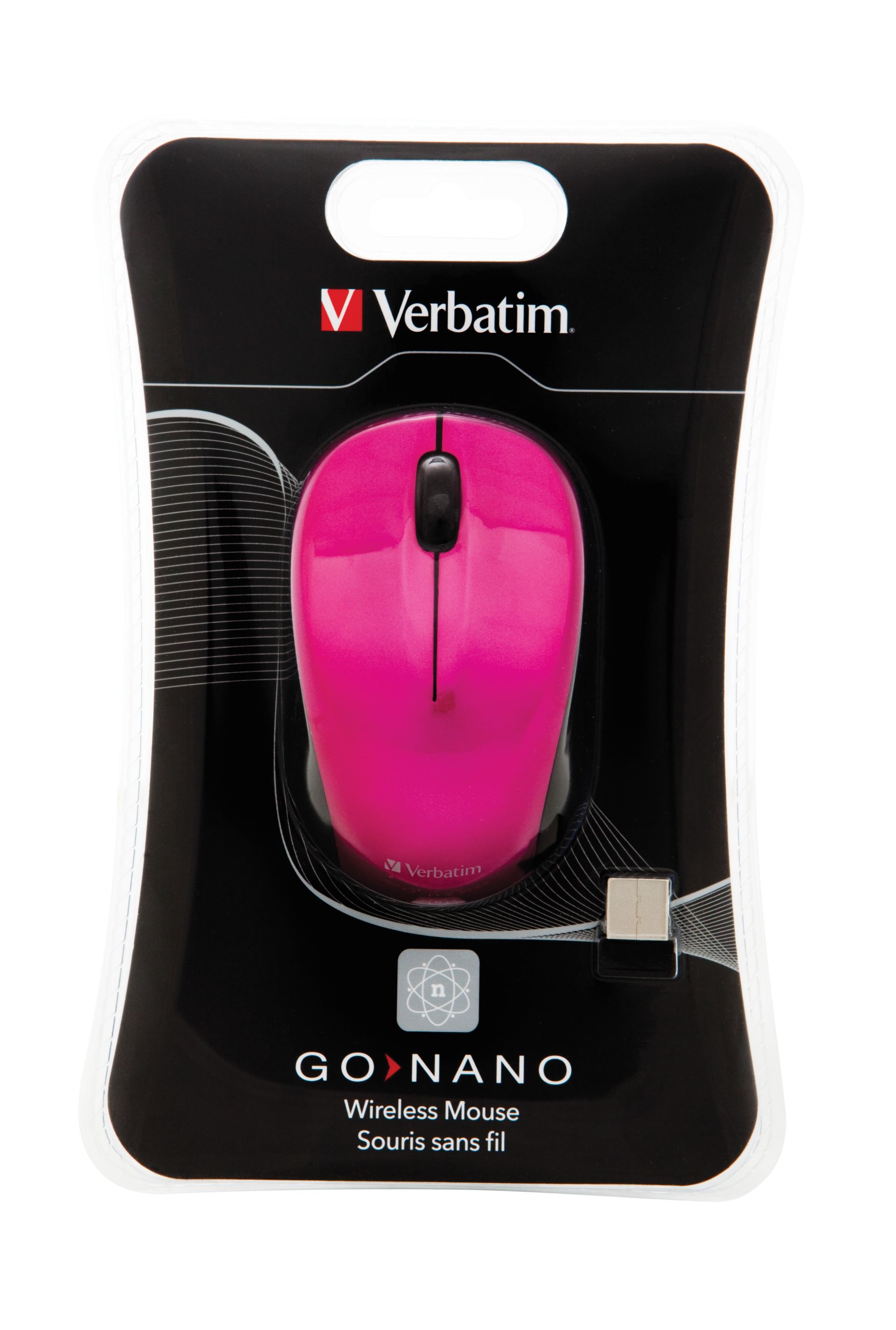 Hiir Verbatim Go Nano Wireless Mouse Hot Pink/roosa juhtmevaba 3-nuppu, 1600dpi, 2xAAA
