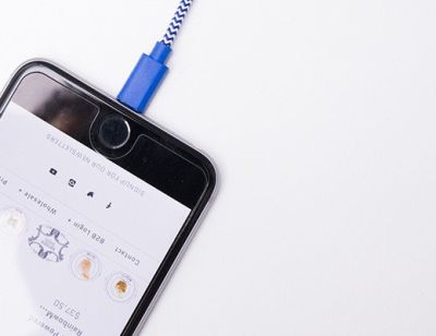 IPHONE USB-KAABEL COTTON BRAIDED, SININE