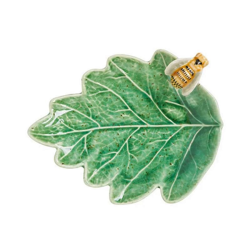 Bordallo Pinheiro serveerimisalus Oak Tree Leaf with Bee, 14cm