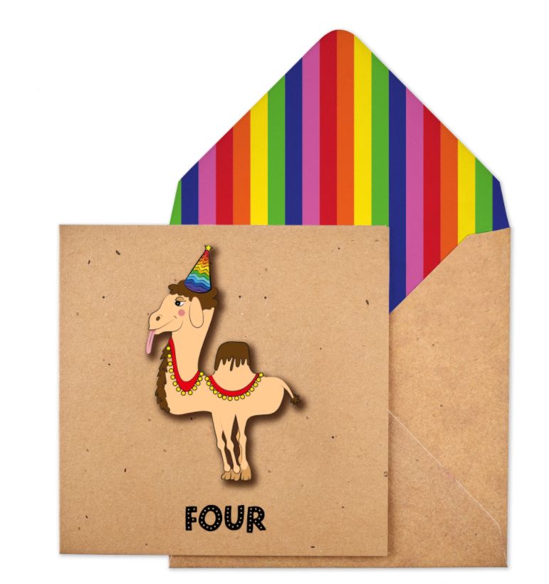 KUKU KAART TACHE LASTE NUMBER CAMEL AGE 4