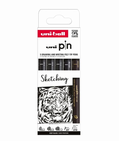 Tindipliiats Uni Pin koplekt Sketching, 5 pliiatsit