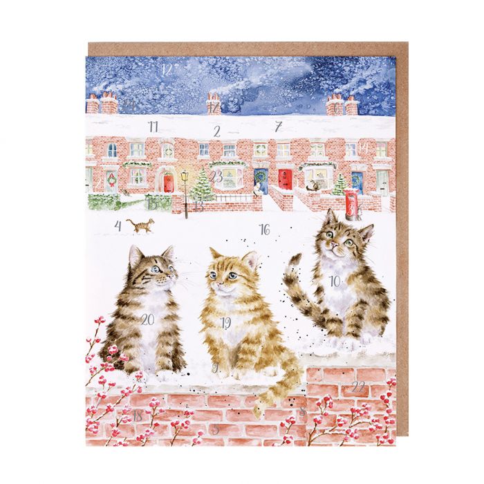 Wrendale advendikalender-kaart Santa Paws is comin to town (Cats)