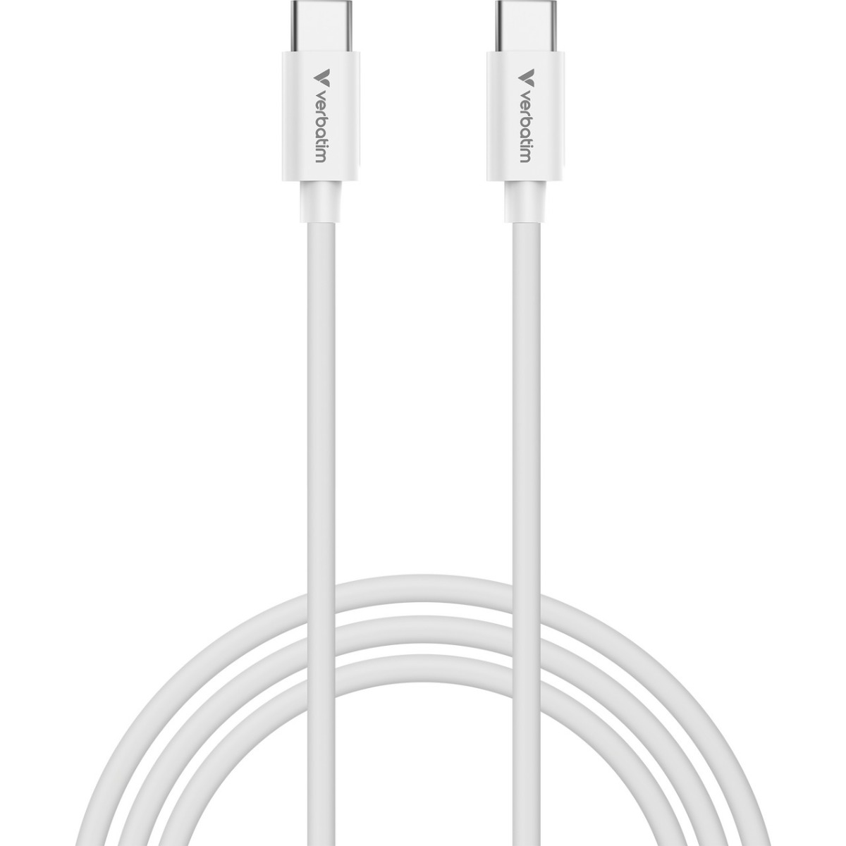 USB-kaabel USB-C USB-C Verbatim Sync & Charge PD3.0 100W 3m 480Mbps - White/valge