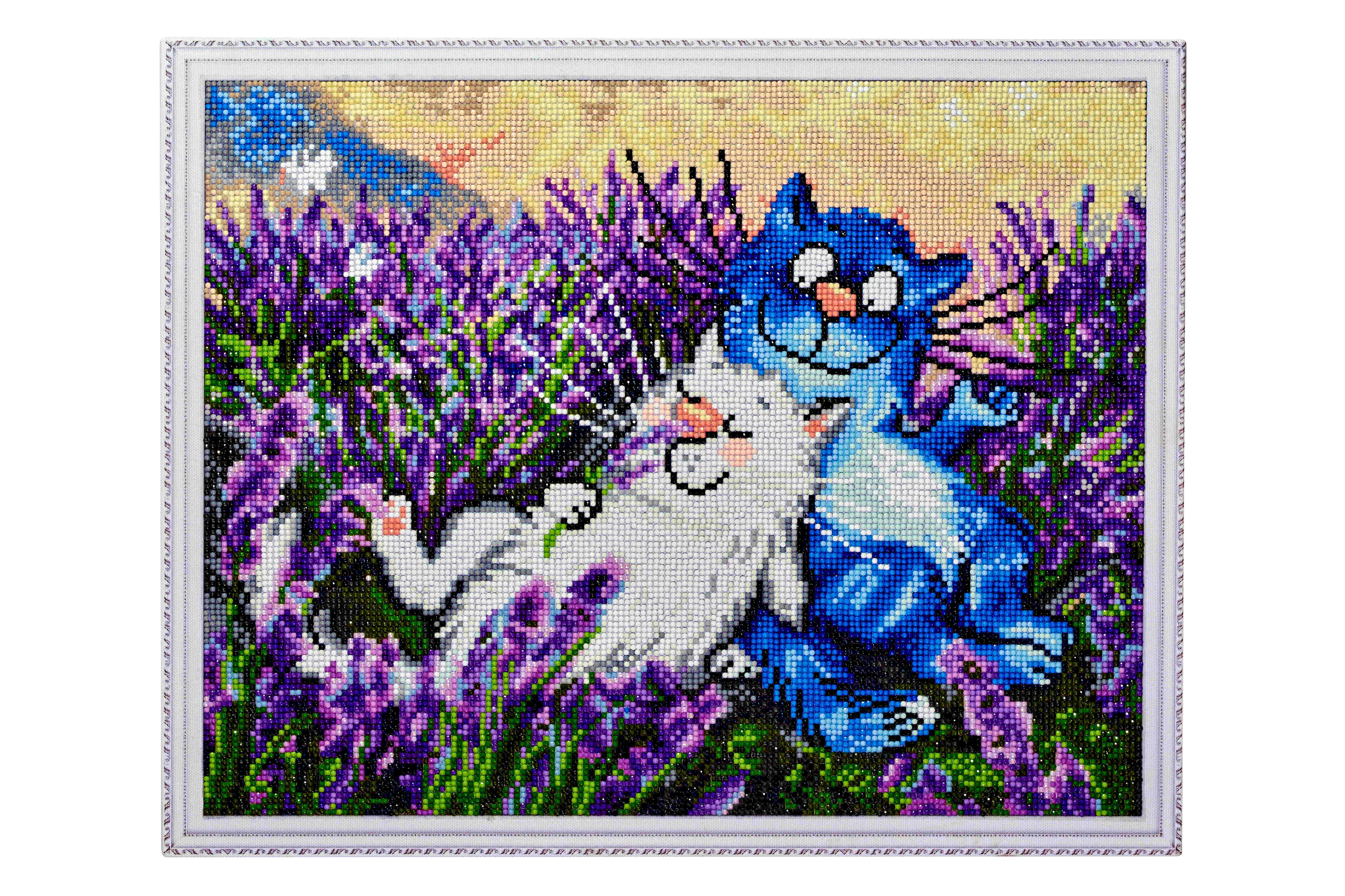 TEEMANTMAAL CATS - IN LAVENDER 40X50CM