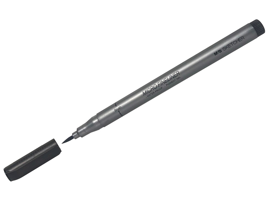 Tintpliiats fineliner M&G Sketcher Brush must
